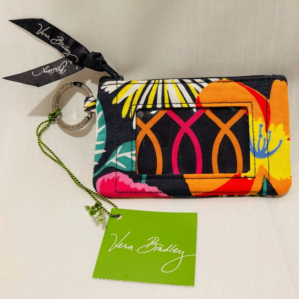 Vera Bradley Zip ID Case Wallet In Jazzy Blooms New